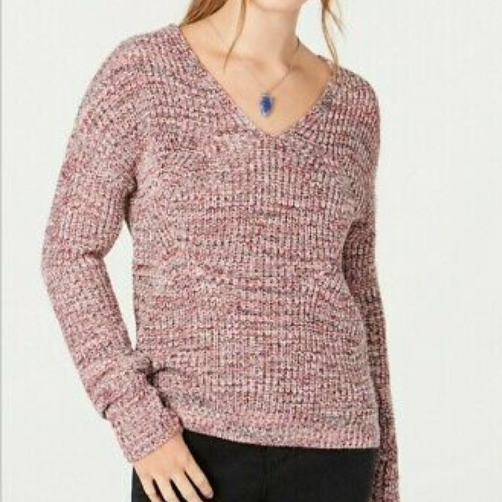 American Rag Zinfandel Trendy Lace-Up Sweater